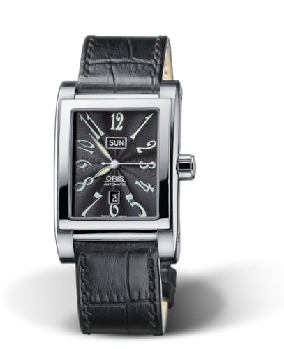 Oris Rectangular Day Date 30 Stainless Steel / Black