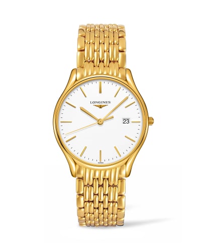 Longines Lyre Quartz 38.5mm PVD Gold / White / Bracelet