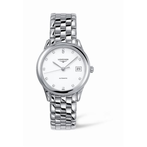 Longines Flagship 35.6 Automatic Stainless Steel White Diamond