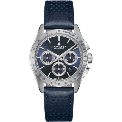 Hamilton Jazzmaster Performer Auto Chrono 42 Stainless Steel / Blue