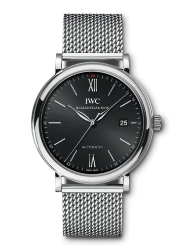 IWC Schaffhausen Portofino Automatic Stainless Steel / Black / Short Milanese
