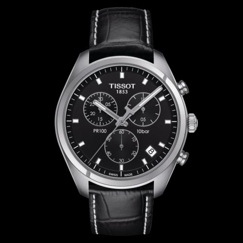 Tissot PR 100 Chronograph Quartz 41 Stainless Steel / Black / Strap
