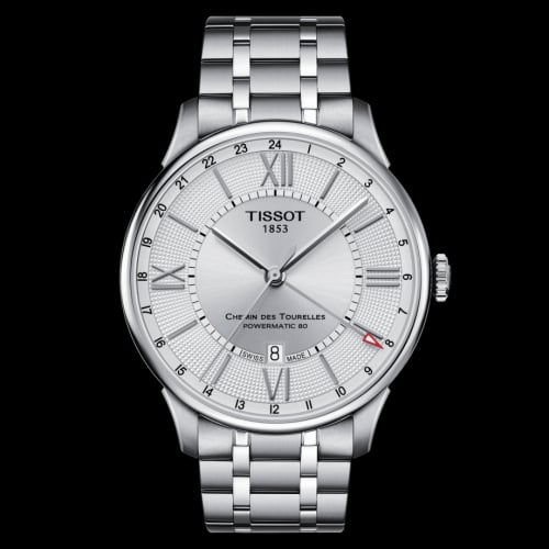Tissot Chemin Des Tourelles Powermatic 80 GMT 42 Stainless Steel / Silver / Bracelet