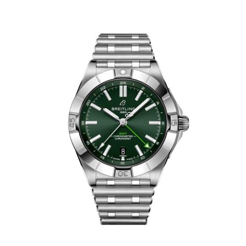 Breitling Chronomat 40 GMT Stainless Steel - Platinum / Green - Germany