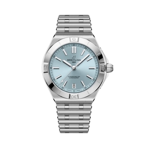Breitling Chronomat B31 40 Stainless Steel - Platinum / Ice Blue / Rouleaux