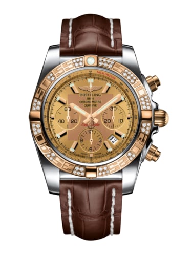 Breitling Chronomat 44 Stainless Steel / Rose Gold / Golden Sun Diamond / Croco