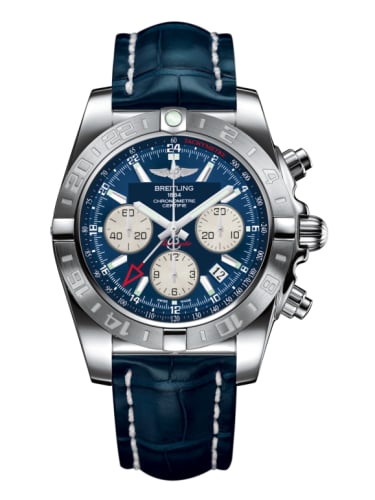 Breitling Chronomat 44 GMT Stainless Steel / Metallica Blue / Croco