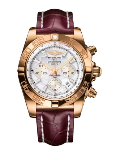 Breitling Chronomat 44 Rose Gold / Pearl Diamond / Croco
