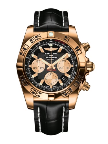 Breitling Chronomat 44 Rose Gold / Onyx Black / Croco