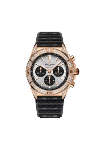 Breitling Chronomat B01 42 Red Gold - Diamond / Silver / Rubber