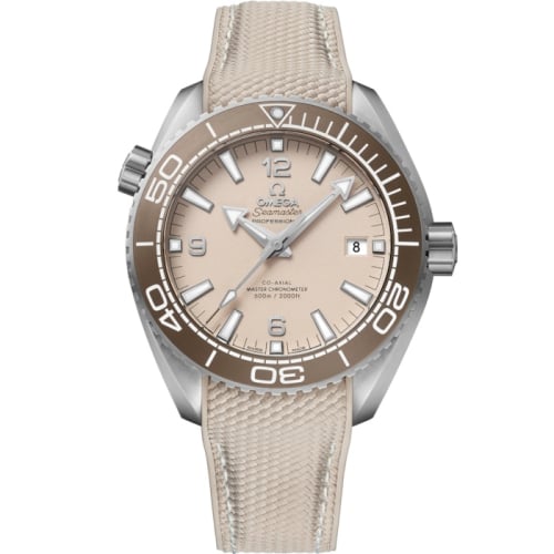 Omega Seamaster Planet Ocean 600M Co-Axial 43.5 Master Chronometer Stainless Steel / Beige / Rubber