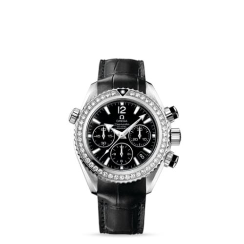 Omega Seamaster Planet Ocean 600M Co-Axial 37.5 Chronograph Stainless Steel / Diamond / Black / Alligator