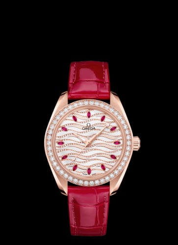 Omega Seamaster Aqua Terra 150M Master Chronometer 34 Sedna Gold / Diamond / Wave Ruby / Alligator