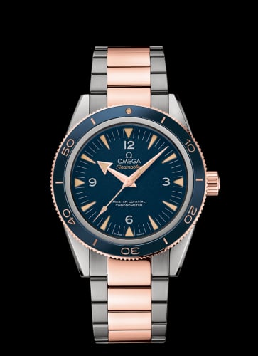 Omega Seamaster 300 Master Co-Axial Titanium / Sedna Gold / Blue / Bracelet