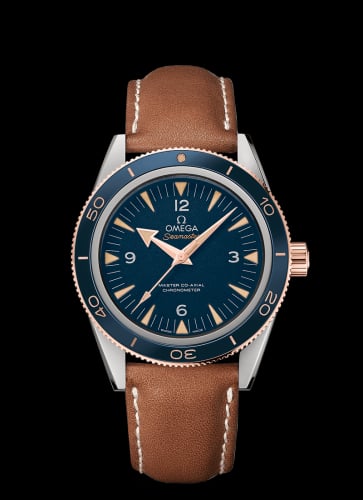 Omega Seamaster 300 Master Co-Axial Titanium / Sedna Gold / Blue / Strap