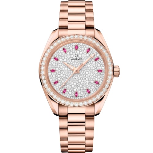 Omega Seamaster Aqua Terra 150M Master Chronometer 34 Sedna Gold / Diamond / Snow Ruby / Bracelet
