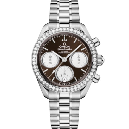 Omega Speedmaster Date 38 Stainless Steel - Diamond / Brown / Bracelet