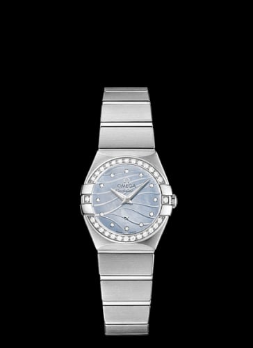Omega Constellation Quartz 24 Brushed Stainless Steel / Diamond / Blue MOP