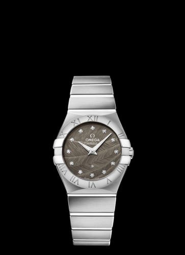 Omega Constellation Quartz 27 Brushed Stainless Steel / Grey Feather