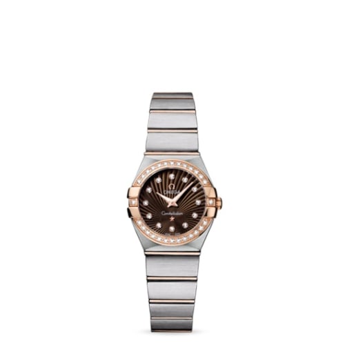 Omega Constellation Quartz 24 Brushed Stainless Steel / Red Gold / Diamond / Brown Supernova