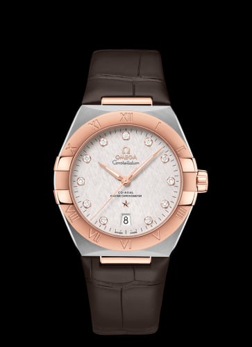 Omega Constellation Master Chronometer 39 Stainless Steel / Sedna / Silver-Diamond / Alligator