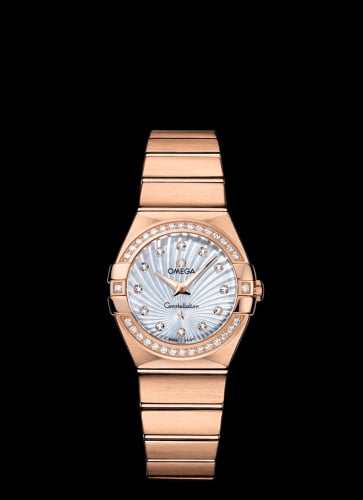 Omega Constellation Quartz 27 Brushed Red Gold / Diamond Bezel / MOP Supernova