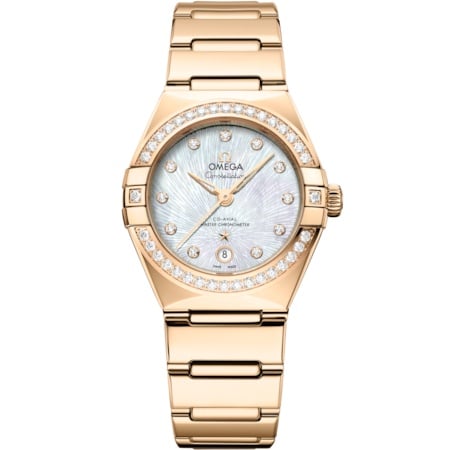 Omega Constellation Manhattan 29 Co-Axial Master Chronometer Moonshine Gold - Diamond / MOP Supernova
