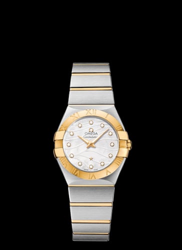 Omega Constellation Quartz 27 Brushed Stainless Steel / Yellow Gold / Wavy MOP