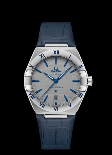 Omega Constellation Master Chronometer 39 Stainless Steel / Grey / Alligator