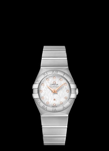 Omega Constellation Quartz 27 Brushed Stainless Steel / Silver Silk