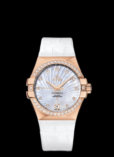 Omega Constellation Co-Axial 35 Red Gold / Diamond / MOP Supernova / Alligator