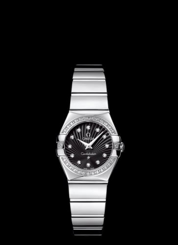 Omega Constellation Quartz 24 Polished Stainless Steel / Diamond / Black Supernova