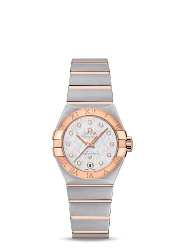 Omega Constellation Co-Axial Master Chronometer 27 Stainless Steel / Red Gold / Silver Silk-Diamond