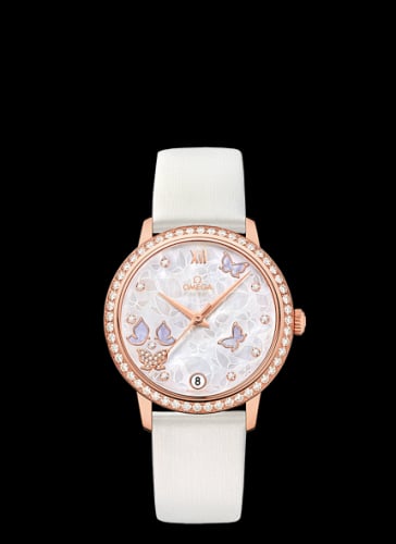 Omega De Ville Prestige Co-Axial 32.7 Red Gold / MOP Butterfly / Diamond