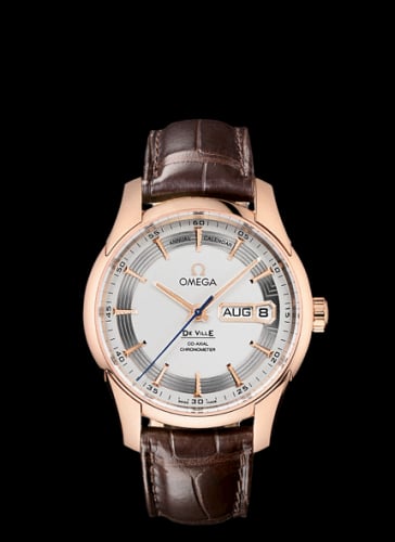 Omega De Ville Hour Vision Co-Axial Annual Calendar Red Gold / Silver / Alligator