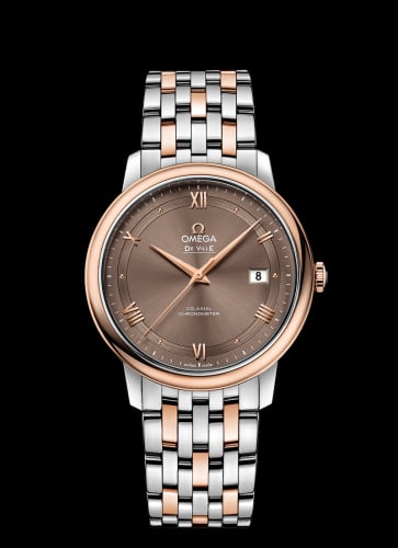 Omega De Ville Prestige Co-Axial 39.5 Stainless Steel / Red Gold / Vintage Brown / Bracelet