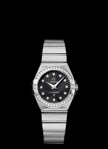 Omega Constellation Quartz 27 Brushed Stainless Steel / Diamond / Black Supernova