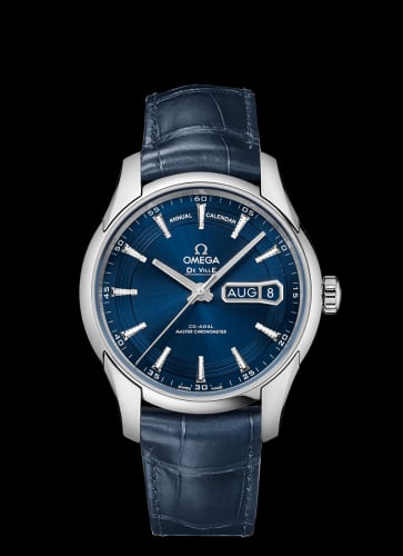 Omega De Ville Hour Vision Master Chronometer Annual Calendar Stainless Steel / Blue