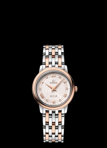 Omega De Ville Prestige Quartz 27.4 Stainless Steel / Red Gold / Vintage Silver Silk / Bracelet