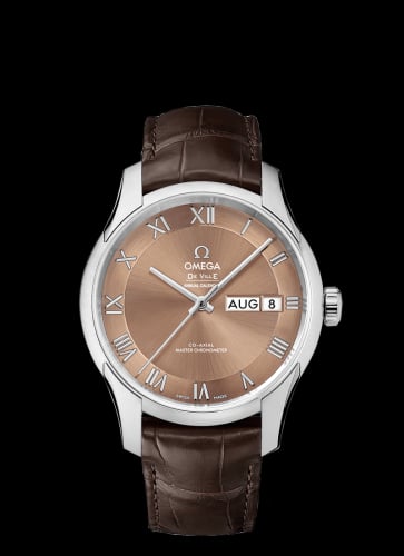 Omega De Ville Hour Vision Master Chronometer Annual Calendar Stainless Steel / Brown