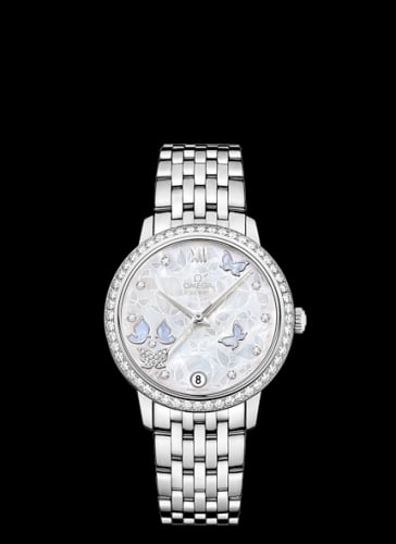 Omega De Ville Prestige Co-Axial 32.7 White Gold / MOP Butterfly / Diamond / Bracelet