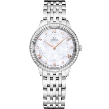 Omega De Ville Quartz 30 Stainless Steel - Diamond / MOP/ Bracelet