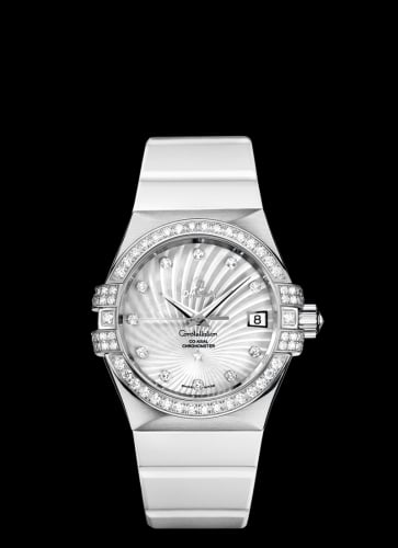 Omega Constellation Co-Axial 35 White Gold / Diamond / MOP Supernova / Rubber