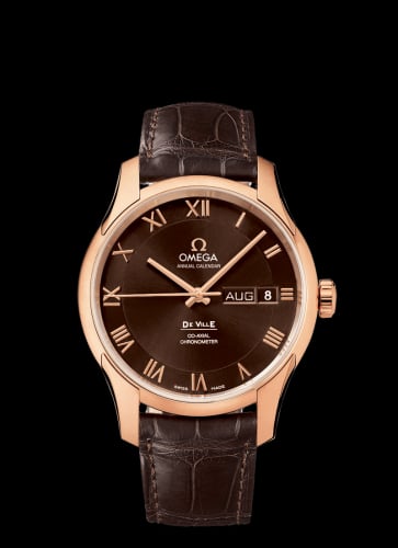 Omega De Ville Co-Axial Annual Calendar Red Gold / Brown / Alligator