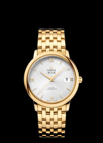 Omega De Ville Prestige Co-Axial 36.8 Yellow Gold / Silver / Bracelet