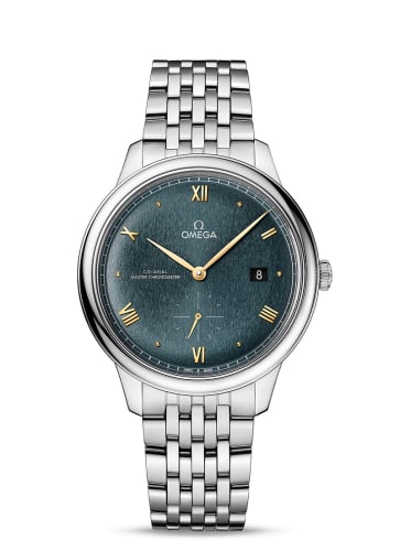 Omega De Ville Small Seconds Master Chronometer Stainless Steel / Turquoise / Bracelet