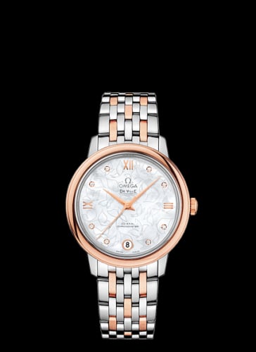 Omega De Ville Prestige Co-Axial 32.7 Stainless Steel / Red Gold / MOP Butterfly / Bracelet