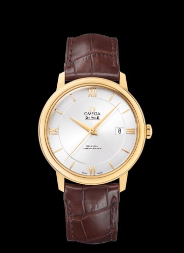 Omega De Ville Prestige Co-Axial 39.5 Yellow Gold / Silver