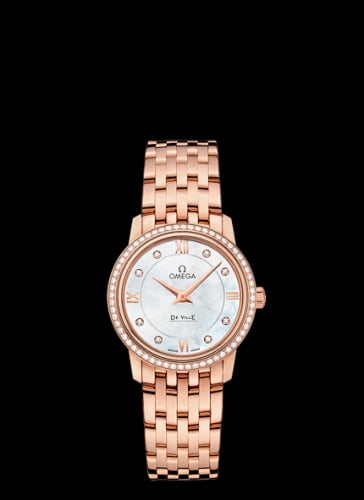 Omega De Ville Prestige Quartz 27 Red Gold / MOP-Diamond / Bracelet