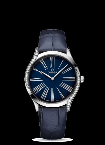 Omega De Ville Trésor 36 Stainless Steel / Blue - Roman / Alligator
